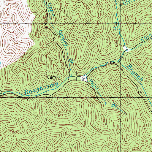 Topographic Map of Upper Garden Branch, KY