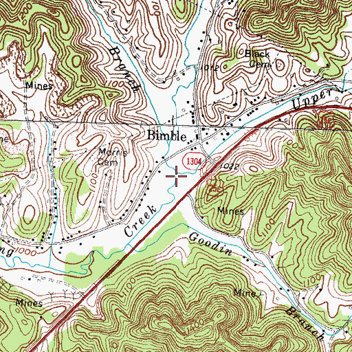 Topographic Map of Upper Goodin Branch, KY
