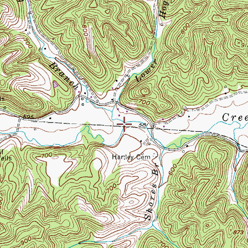 Topographic Map of Upper Hog Branch, KY