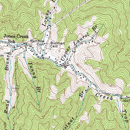Topographic Map of Upper Laurel Branch, KY