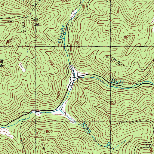 Topographic Map of Upper Lick Fork, KY