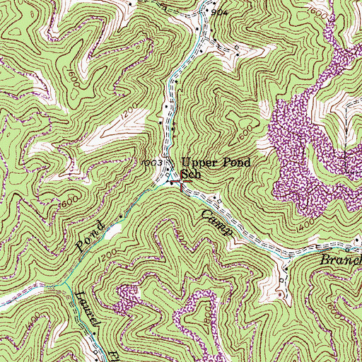 Topographic Map of Upper Pond School, KY