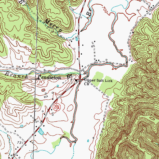 Topographic Map of Upper Salt Lick Christian Church, KY