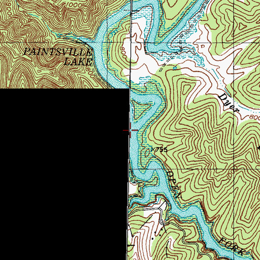 Topographic Map of Upper Sandlick Creek, KY