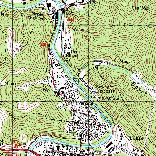 Topographic Map of Upper Second Creek, KY