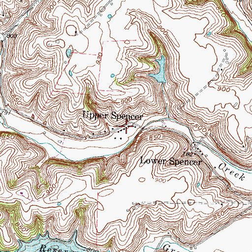 Topographic Map of Upper Spencer, KY