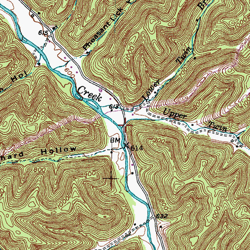 Topographic Map of Upper Twin Branch, KY
