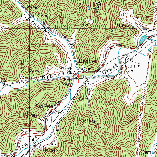 Topographic Map of Upper Twin Branch, KY