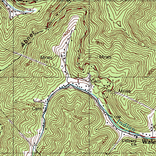 Topographic Map of Upper Wales School, KY