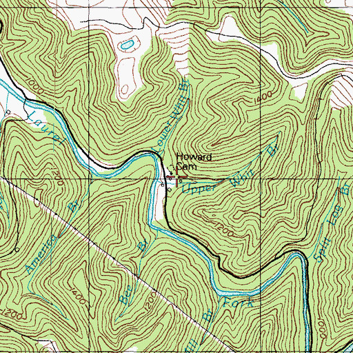 Topographic Map of Upper Whit Branch, KY