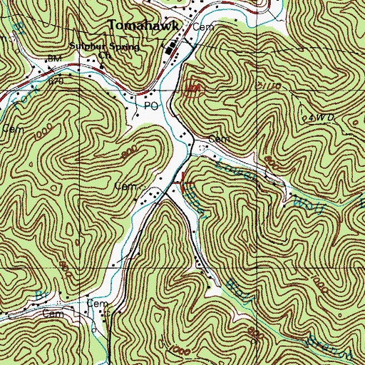 Topographic Map of Upper Wolf Branch, KY