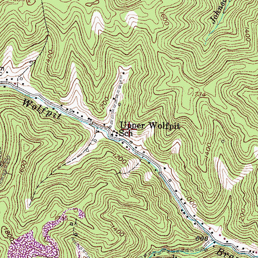 Topographic Map of Upper Wolfpit School, KY
