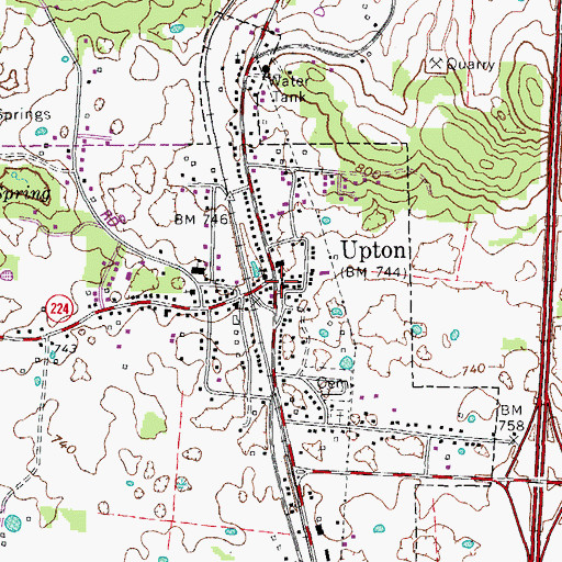 Topographic Map of Upton, KY