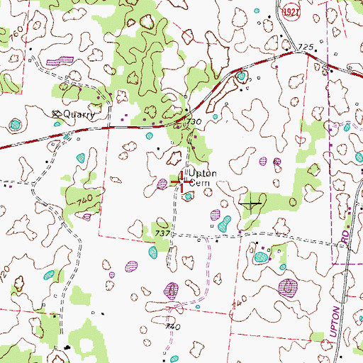 Topographic Map of Upton Cemetery, KY