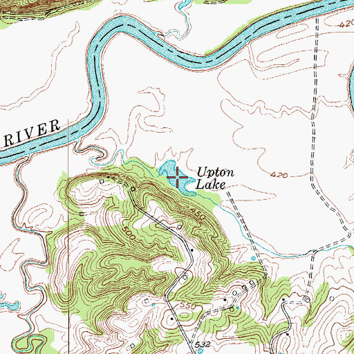 Topographic Map of Upton Lake, KY