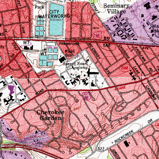 Topographic Map of Ursuline College, KY