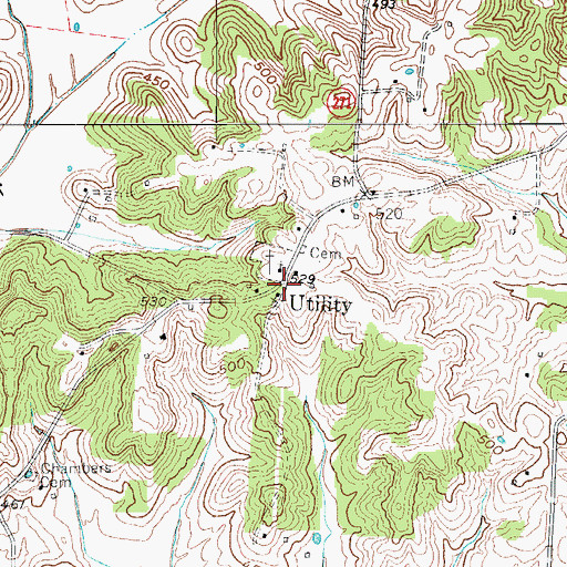 Topographic Map of Utility, KY
