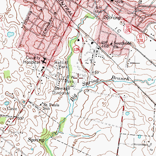 Topographic Map of V F W Park, KY