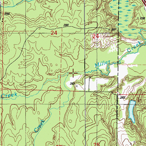 Topographic Map of Jay Creek, AR