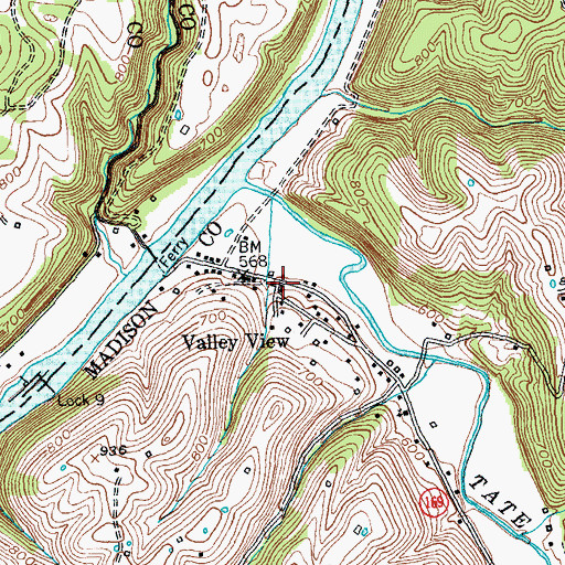 Topographic Map of Valley View, KY
