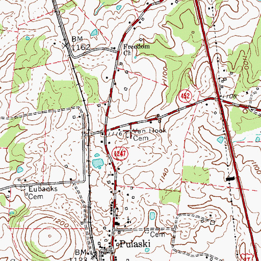 Topographic Map of Van Hook Cemetery, KY