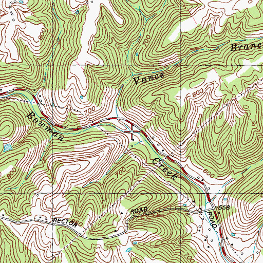 Topographic Map of Vance Branch, KY