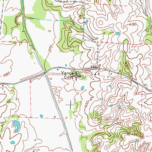 Topographic Map of Vance Cemetery, KY