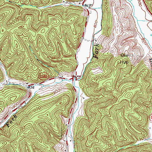 Topographic Map of Vance Fork, KY