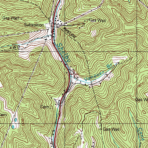 Topographic Map of Vanover Branch, KY