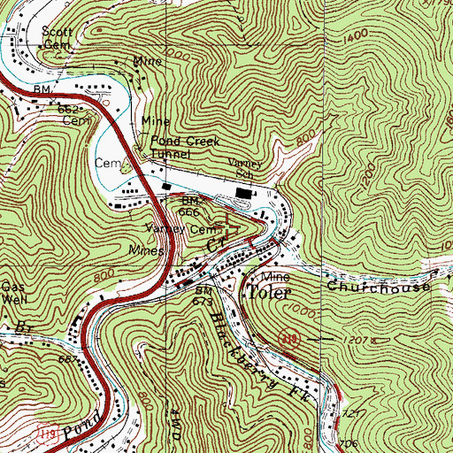 Topographic Map of Varney Cemetery, KY