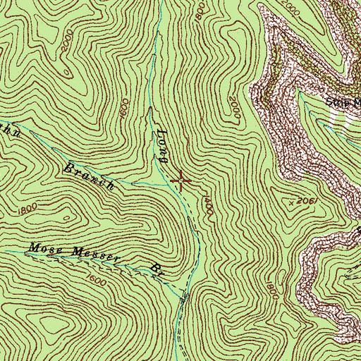 Topographic Map of Vaughn Branch, KY