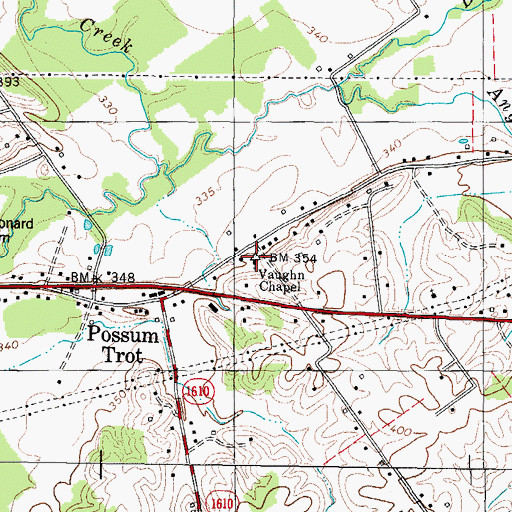 Topographic Map of Vaughn Chapel, KY