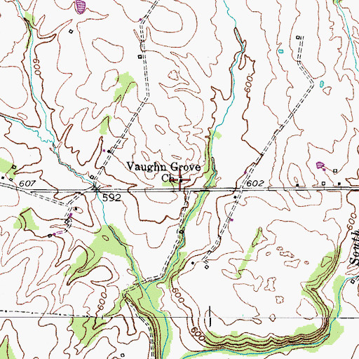 Topographic Map of Vaughn Grove Church, KY
