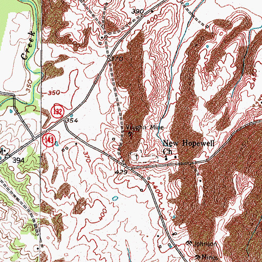 Topographic Map of Vaughn Mine, KY
