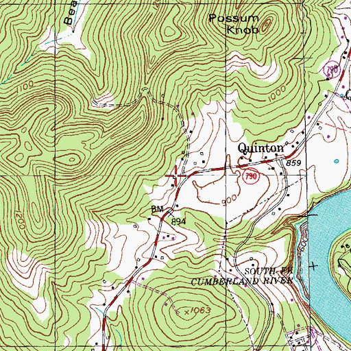 Topographic Map of Vaughn School, KY