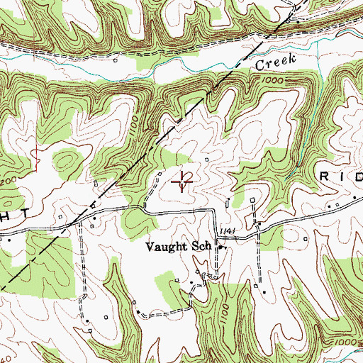 Topographic Map of Vaught Ridge, KY