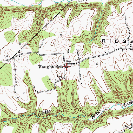 Topographic Map of Vaught School, KY