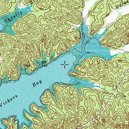 Topographic Map of Vickers Creek, KY