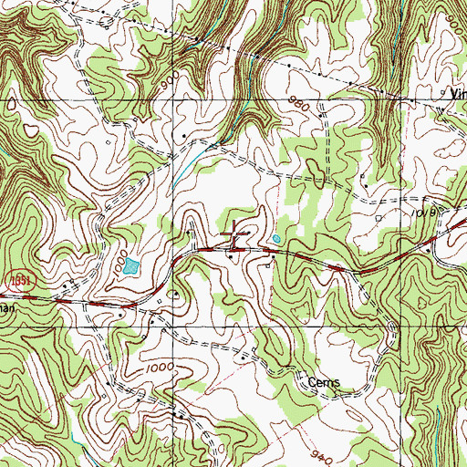 Topographic Map of Vincent School, KY