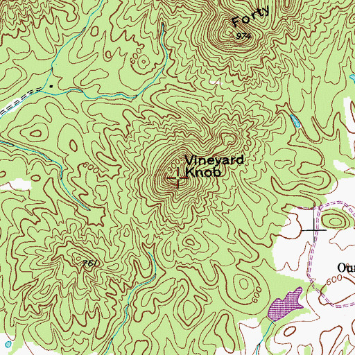 Topographic Map of Vineyard Knob, KY