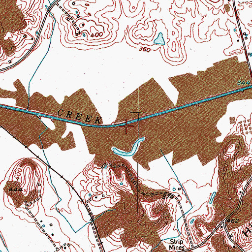 Topographic Map of W L Baker Ditch, KY