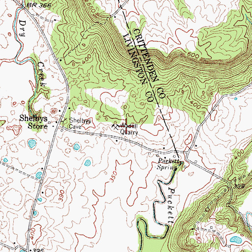 Topographic Map of Wadell Quarry, KY
