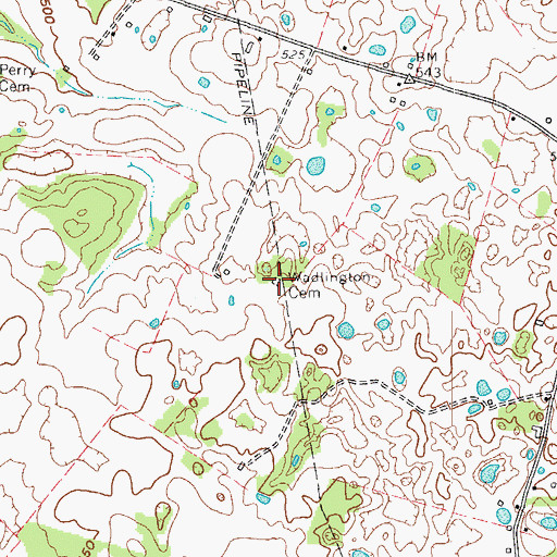 Topographic Map of Wadlington Cemetery, KY
