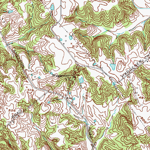 Topographic Map of Waggener Church, KY