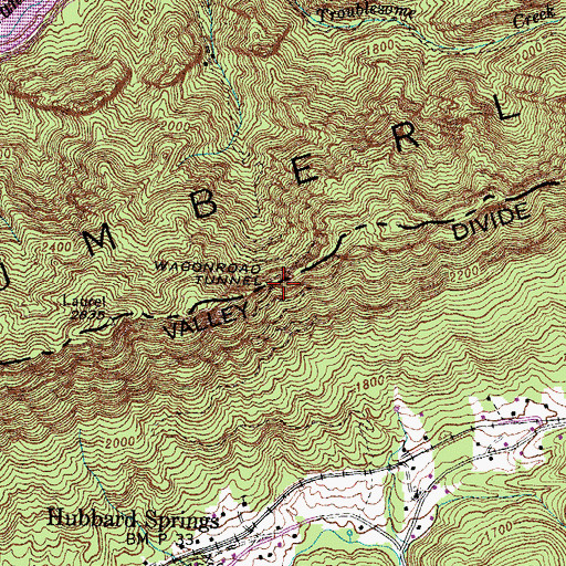 Topographic Map of Wagonroad Tunnel, KY