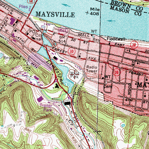 Topographic Map of Wald Park, KY