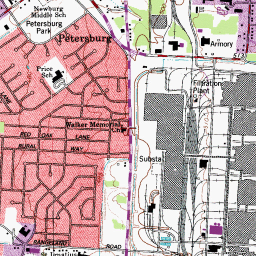 Topographic Map of Walker Memorial Church, KY