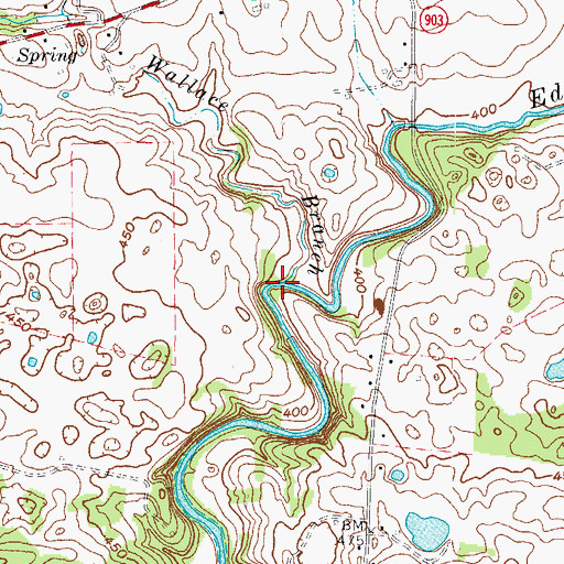 Topographic Map of Wallace Branch, KY