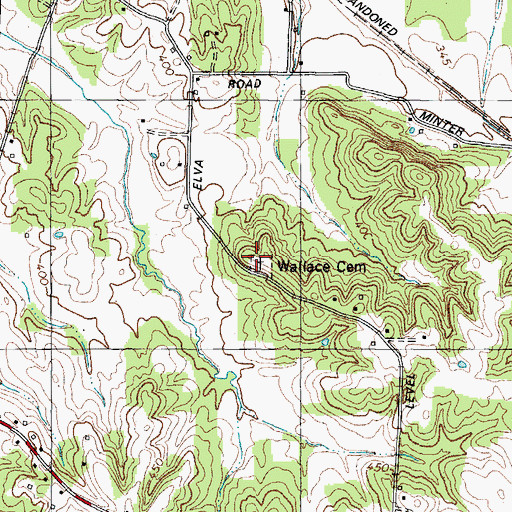 Topographic Map of Wallace Cemetery, KY