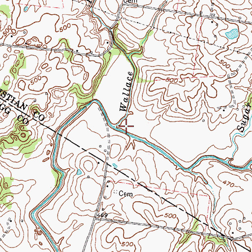 Topographic Map of Wallace Fork, KY